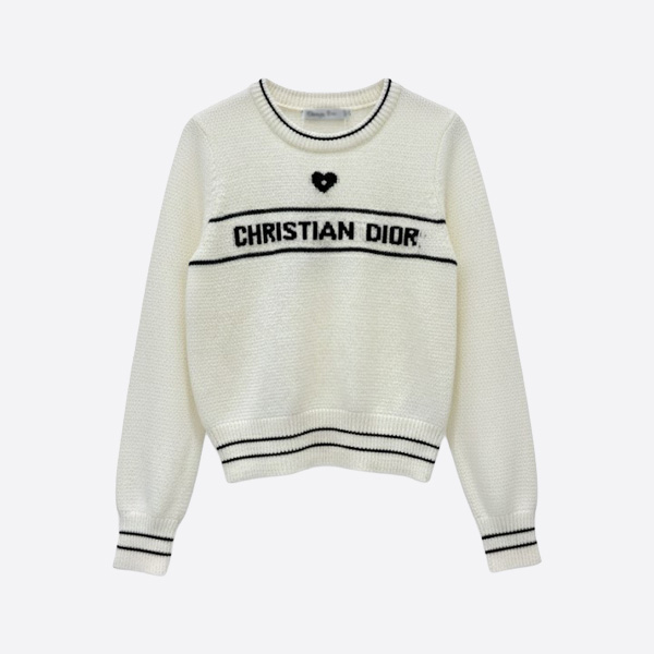 ディオール ハートロゴ ニットセーター ホワイト