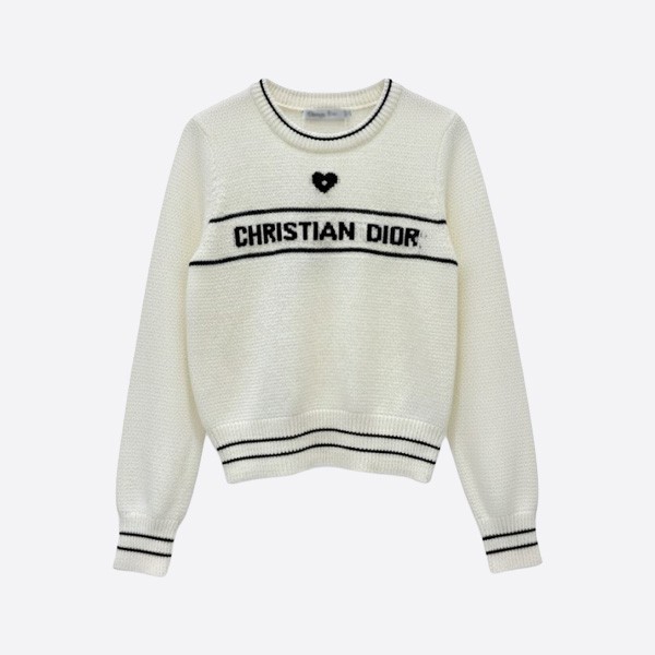 ディオール ハートロゴ ニットセーター ホワイト