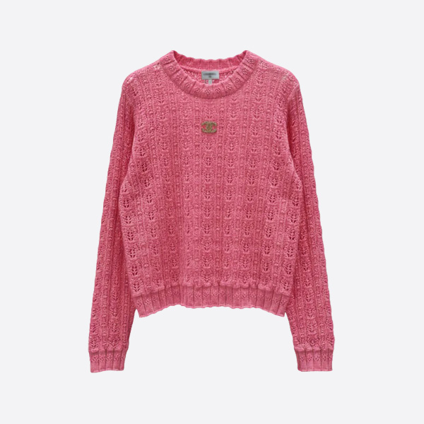 シャネル レースニットセーター ピンク