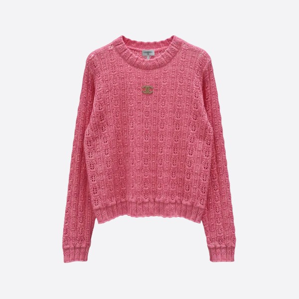 シャネル レースニットセーター ピンク