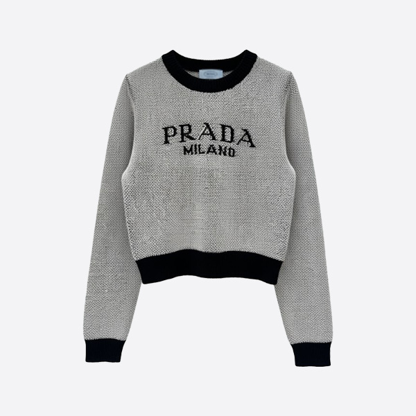 プラダ ロゴニットセーター グレー