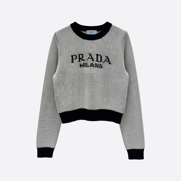 プラダ ロゴニットセーター グレー