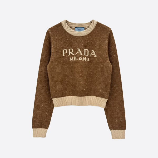 プラダ ロゴニットセーター ブラウン