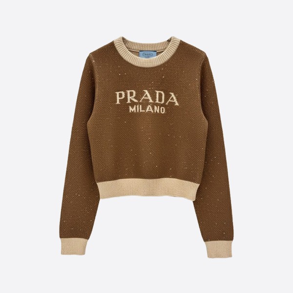 プラダ ロゴニットセーター ブラウン