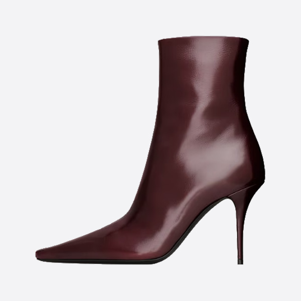 サンローラン アシュリー ブーティー バーガンディ