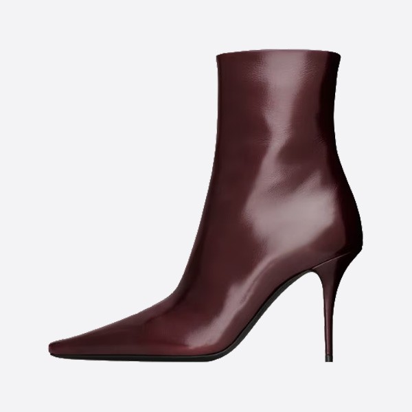 サンローラン アシュリー ブーティー バーガンディ