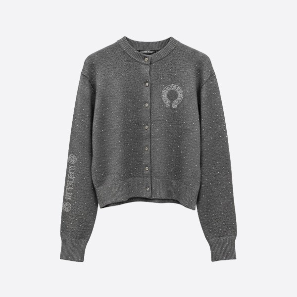 クロムハーツ スタッズニットカーディガン グレー