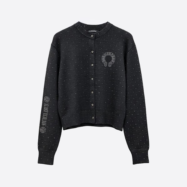 クロムハーツ スタッズニットカーディガン ブラック