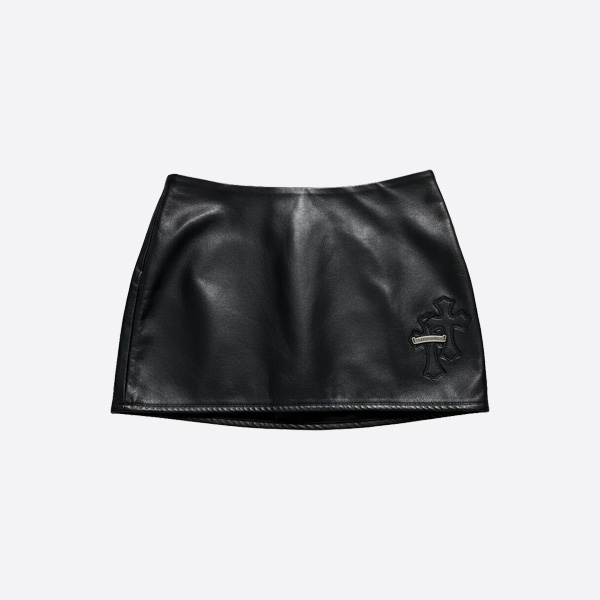 クロムハーツ レザークロスミニスカート