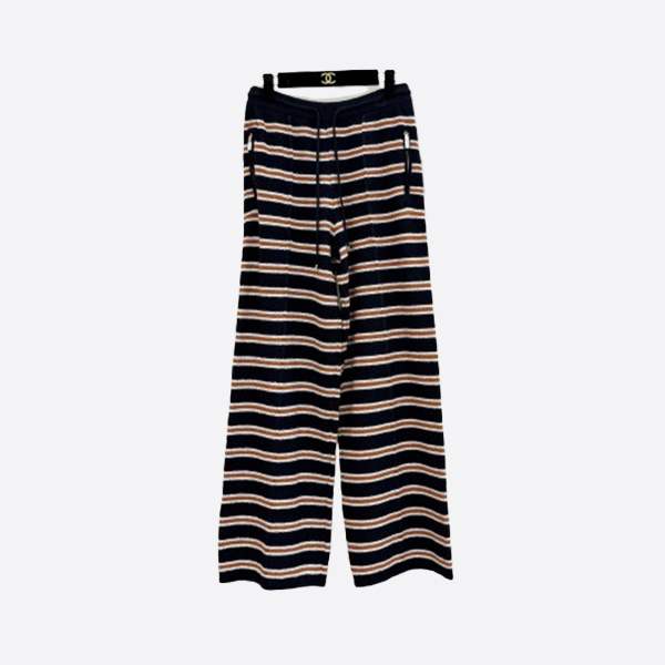 シャネル ボーダー ニット パンツ ネイビー