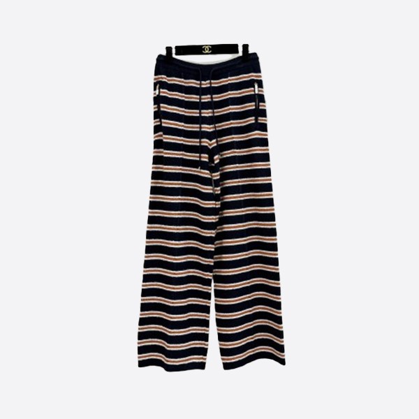 シャネル ボーダー ニット パンツ ネイビー