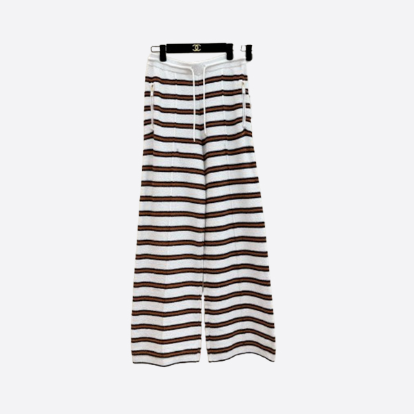 シャネル ボーダー ニット パンツ ホワイト