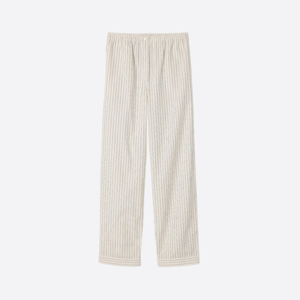 ミュウミュウ コットンストライプ イージーパンツ ホワイト