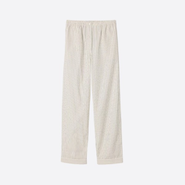 ミュウミュウ コットンストライプ イージーパンツ ホワイト