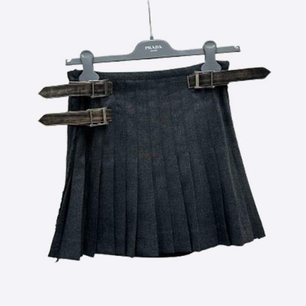 プラダ プリーツスカート ブラック