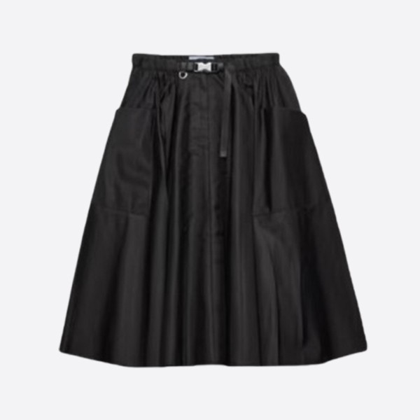 プラダ ウエストゴム ナイロンポケット スカート ブラック